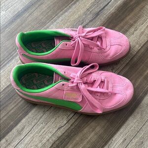 Puma Palermo Pink and Green Sneakers